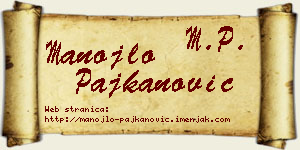 Manojlo Pajkanović vizit kartica